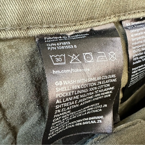 H&M | Green Cargo Pants Size 8 - Picture 7 of 8